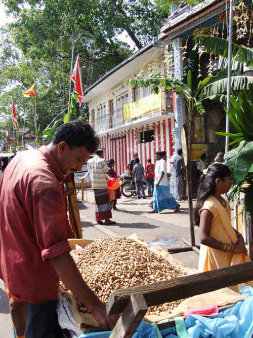 Peanut seller at the festival site.