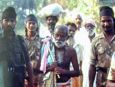 1987 Kataragama Pada Yatra: Muttukumar Vel Swami with Indian jawans