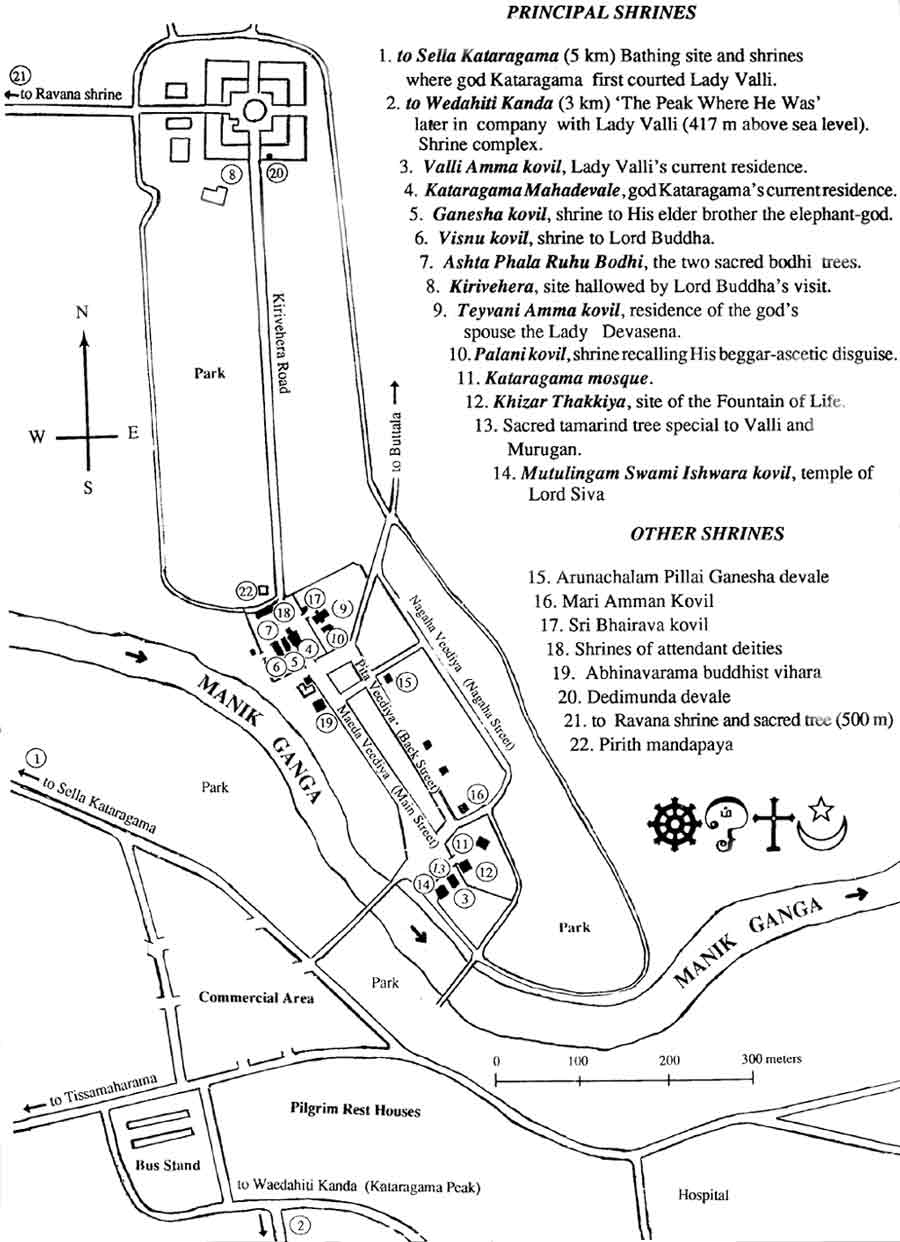 Map: Shrines of Kataragama Sacred City