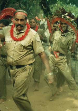 Constables and superintendents dance police kavadi