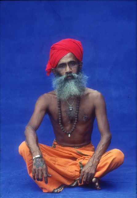 Matara Swami on blue background