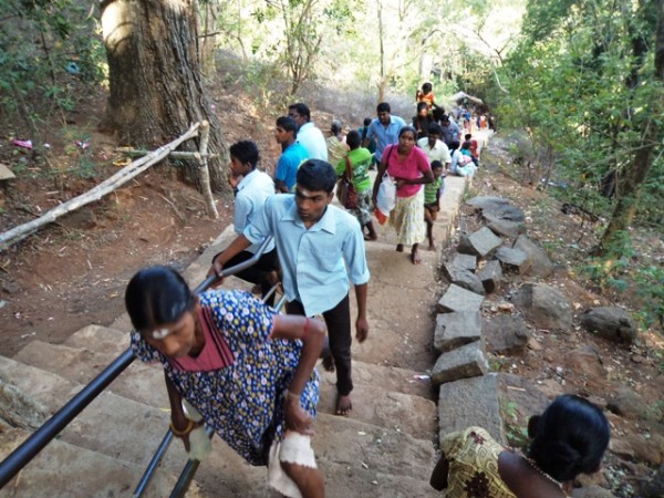 Kathirgama Kandan pilgrims climb Katiraimalai