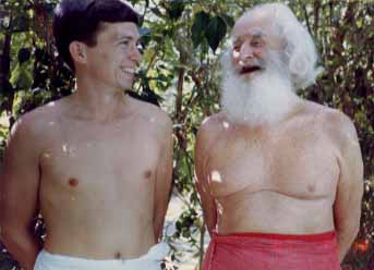 Patrick Harrigan with German Swami Gauribala, ca. 1980
