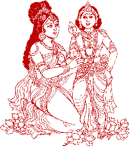 Bala Murugan receives His 'Shakti Vel' from His Mother Uma (Shakti). (6260 bytes)