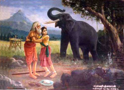 Kataragama god 'protects' Valli from Ganesh